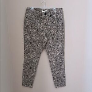 Seven7 Leopard Print Skinny Jeans - Black & Tan Size 14